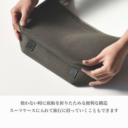 使用了輕量結實的棉麻帆布的側背包 【卡其 / khaki】 第9張的照片