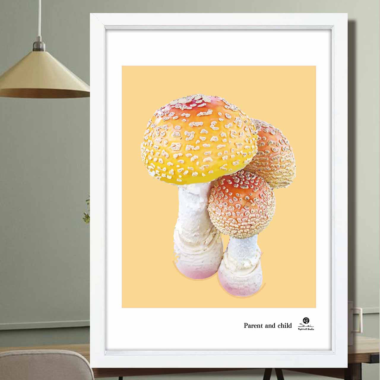 親子　きのこ　イラスト　ポスター　A4 A3 A2 A1　アート  　アートポスター　アート/sei検索新着順　2418