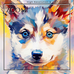 【まなざし - シベリアンハスキー犬の子犬 No.3】アートポスター 犬の絵 犬の絵画 犬のイラスト 3枚目の画像