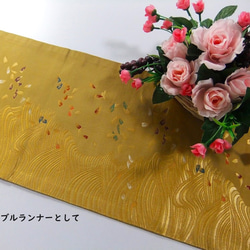 【(16)1850】188cm/化繊/舞う花びら文/テーブルランナー・タペストリー/和風 3枚目の画像