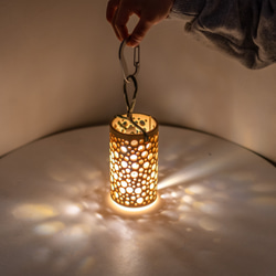 やすらぎランタン （マーブル）LEDライト付き ランタンシェード 竹ランタン 竹灯り 竹灯籠 父の日 プレゼント ギフト 1枚目の画像