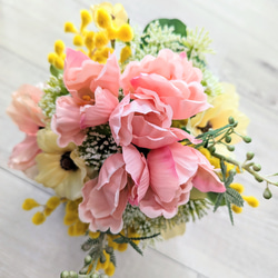 春色Petit Bouquet～ミモザ×チューリップ×ラナンキュラスラックス アンブリ缶セット ギフト お祝い 母の日 6枚目の画像