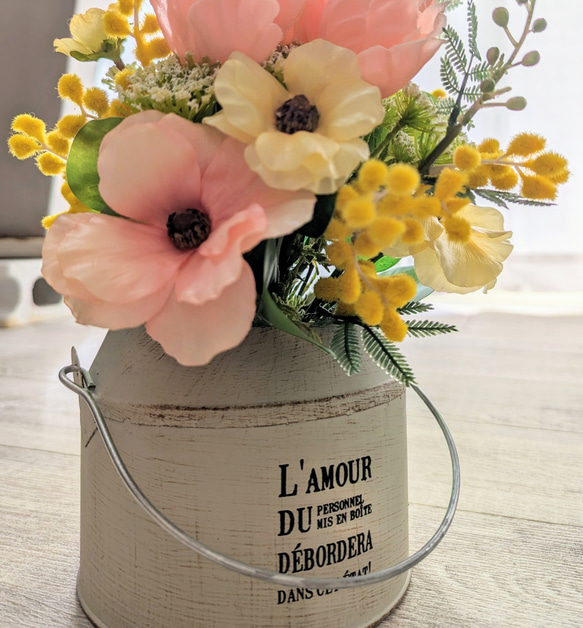 春色Petit Bouquet～ミモザ×チューリップ×ラナンキュラスラックス アンブリ缶セット ギフト お祝い 母の日 15枚目の画像