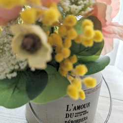 春色Petit Bouquet～ミモザ×チューリップ×ラナンキュラスラックス アンブリ缶セット ギフト お祝い 母の日 14枚目の画像