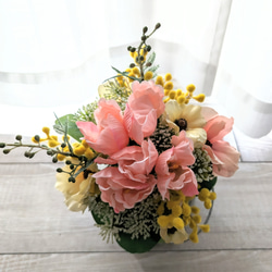 春色Petit Bouquet～ミモザ×チューリップ×ラナンキュラスラックス アンブリ缶セット ギフト お祝い 母の日 7枚目の画像