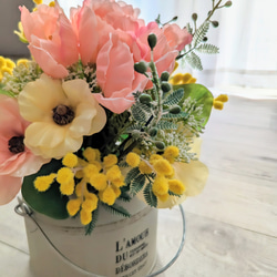 春色Petit Bouquet～ミモザ×チューリップ×ラナンキュラスラックス アンブリ缶セット ギフト お祝い 母の日 8枚目の画像