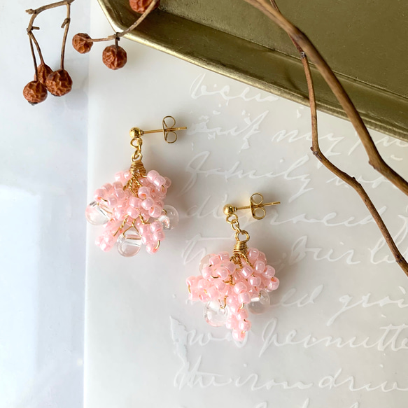 ❤SALE❤7558 ブラウン クリソコラ カボション チェコ イヤリング ❤SALE❤7558 ブラウン クリソコラ カボション チェコ イヤリング