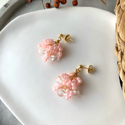 春新色✶*】心躍るさくらピンク✶ピアス/イヤリング ピアス 春新色✶*】心躍るさくらピンク✶ピアス/イヤリング ピアス
