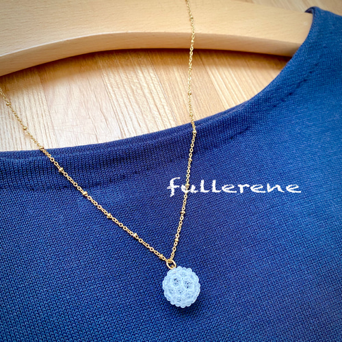 フラーレン 水晶 2ミリ 玉 クリスタル ネックレス (ドットチェーン