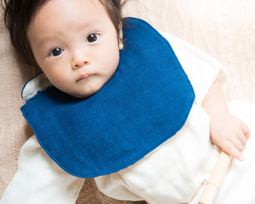 Organic Cotton藍染リバーシブルスタイ スタイ・よだれかけ COCOCOCO