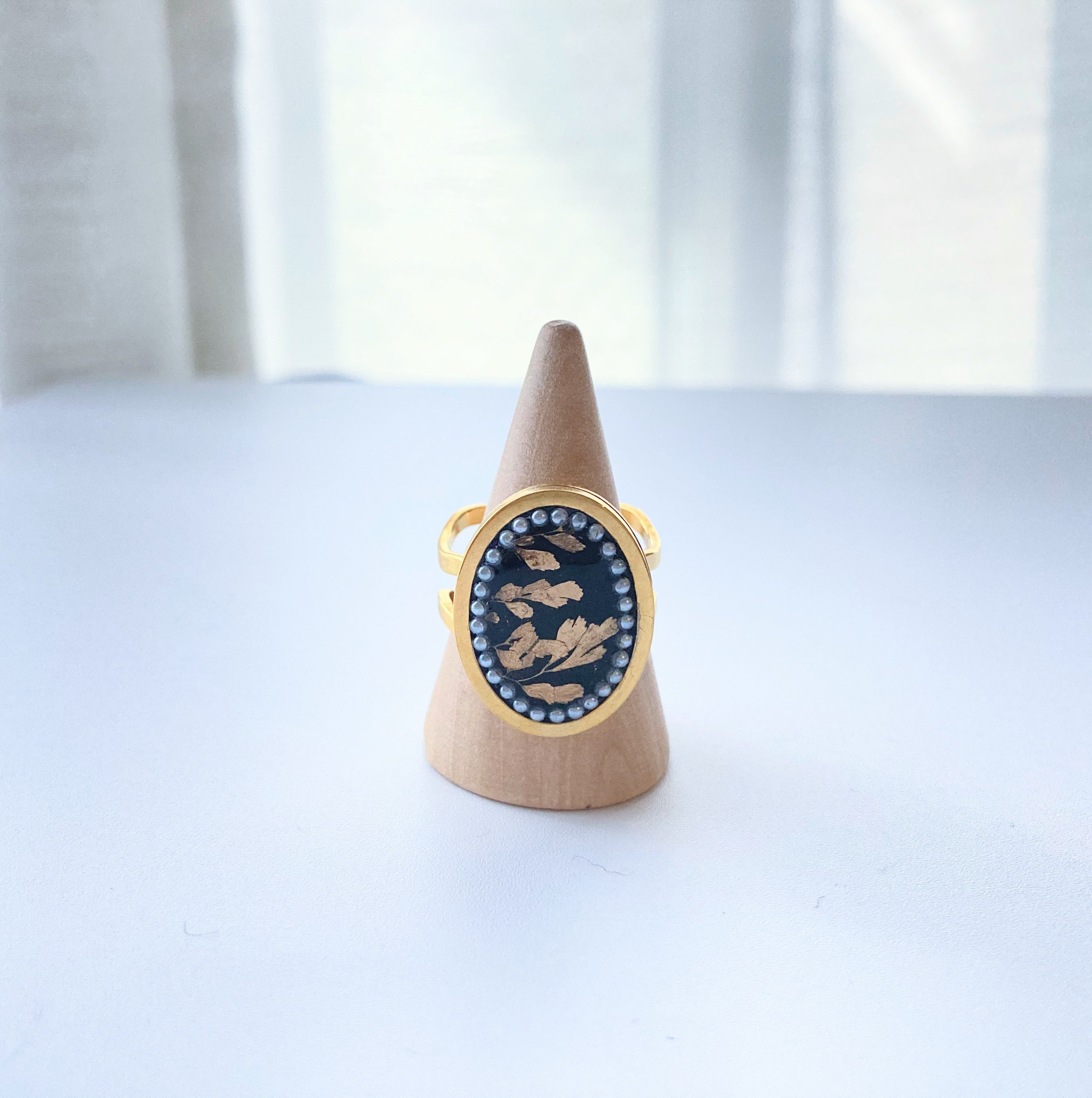 ゴールドアジアンタムのパールリング