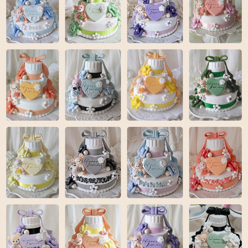 フェイクケーキ　クレイケーキ クレイケーキ フェイクケーキ バースデー ドレープリボン