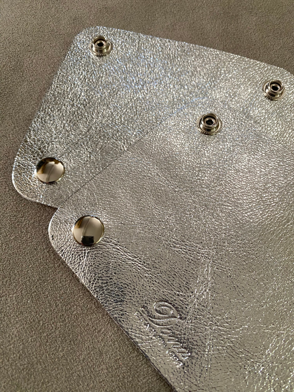 レディース　ハンドバッグ　レザーハンドルカバーItalian天然シボ箔 leather 6枚目の画像