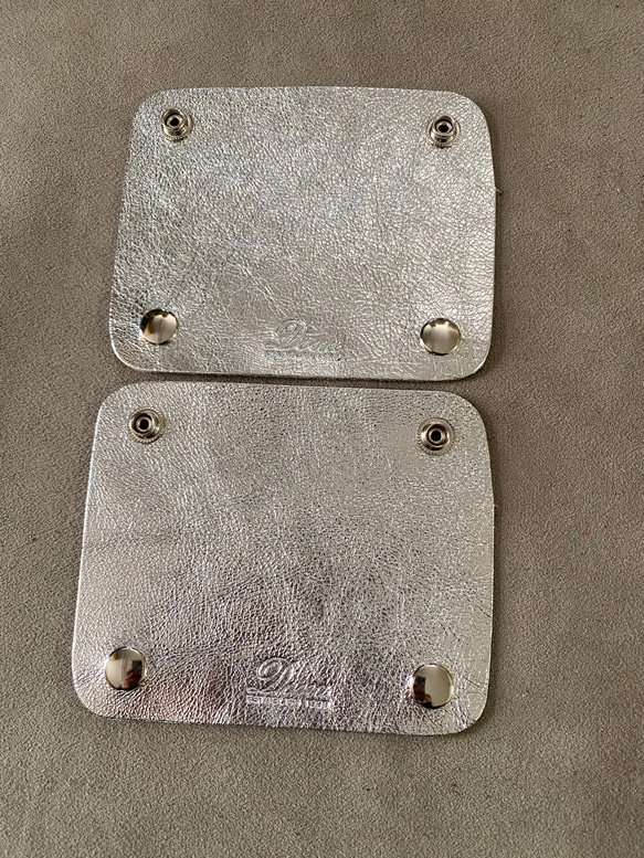 レディース　ハンドバッグ　レザーハンドルカバーItalian天然シボ箔 leather 4枚目の画像