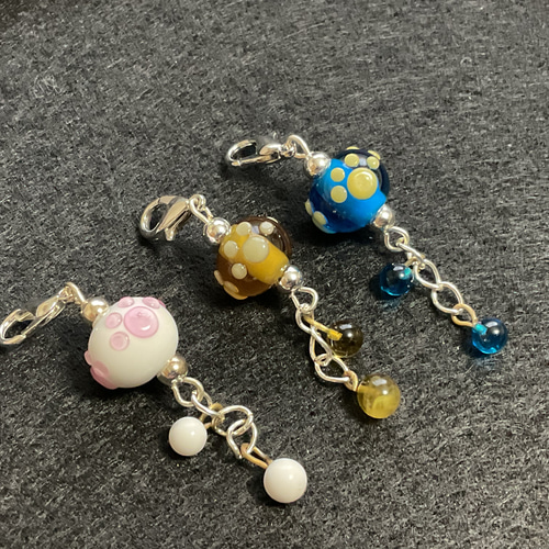 専用デニムリメイク りぼん チャーム 肉球チャーム 24-160 手づくり