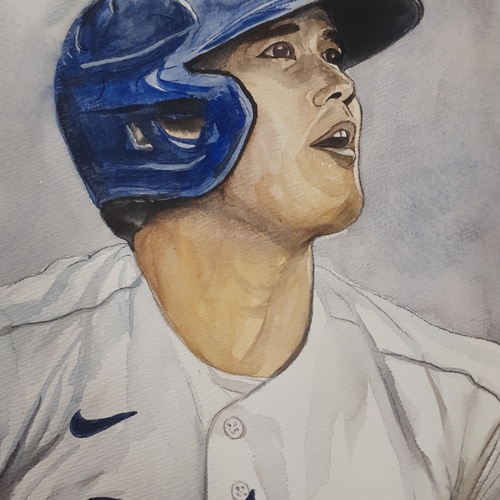 ドジャース 大谷翔平 47号記念 限定油絵 野球 MLB 絵画 メジャー LA