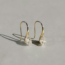 ハーキマーダイヤモンドのピアス M 14KGF/金具変更可 ピアス（スタッド