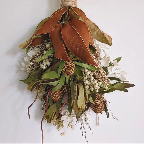 sale❗️＊アナベルとリューカデンドロンのスワッグ＊2個set ドライ