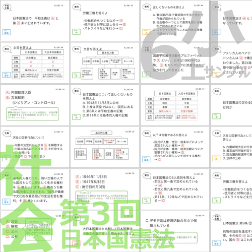 中学受験【6年上 社会・理科全セット1-17回】暗記カード 予習