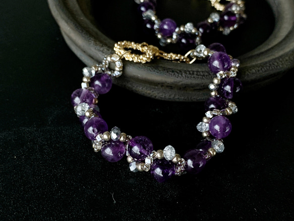 [二月生日石] 平靜心靈的紫水晶手鍊 第2張的照片