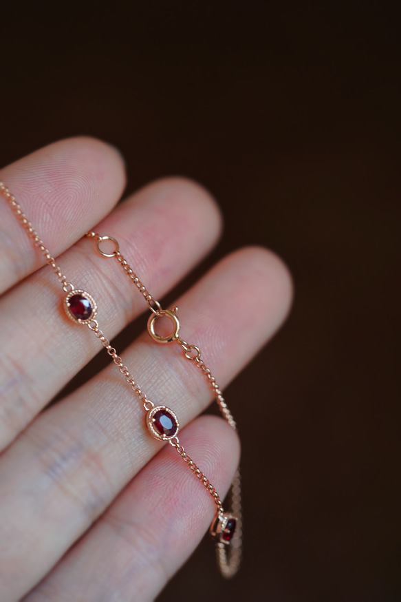 ルビーブレスレットk18 ブレスレット パール大好き(購入前に