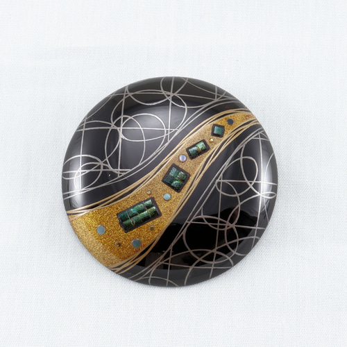 伝統工芸 輪島塗 ペンダント「玉虫文様蒔絵～流水」 【42】 ネックレス