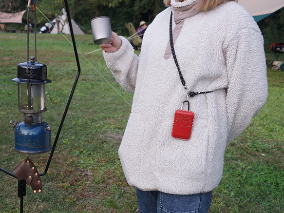 チョコ・焦茶・栃木レザーのハクキンカイロカバー・ミニ/キャンプなどの冬のアウトドア・HKC-01-M 9枚目の画像