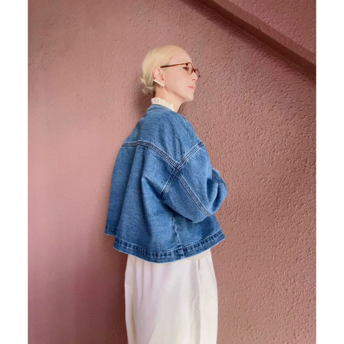 【新品未使用】作家 RATAさんのデニムジャケット インディゴcreema 新品未使用】作家 RATAさんのデニムジャケット インディゴcreema