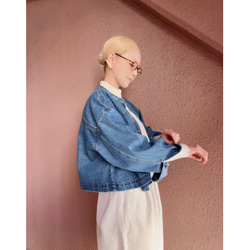 選擇你的長度❣️穿上它，你就會擁有時尚精緻的輪廓❤️寬鬆的牛仔夾克❤️成人女孩❤️淺藍色 第10張的照片