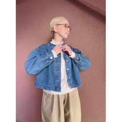 選擇你的長度❣️穿上它，你就會擁有時尚精緻的輪廓❤️寬鬆的牛仔夾克❤️成人女孩❤️淺藍色 第13張的照片