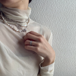 ーlong pearl  chain necklaceー　サージカルステンレス　チェーンネックレス　ロングネックレス 20枚目の画像