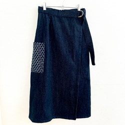 岡山デニム✨日本製 ポケットあり 白デニム スカート フレアスカート