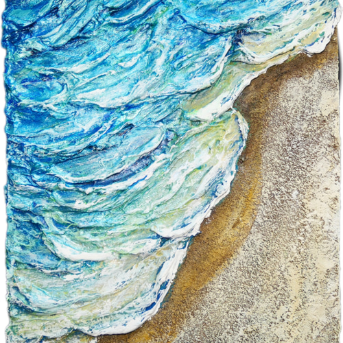 休日限定 絵 油彩画 油彩 油絵 絵画 通販 HR 絵画 【海辺の砂浜】 絵画