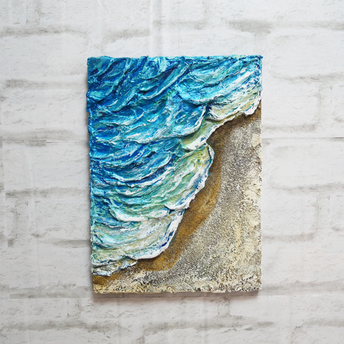油絵 油彩 油彩画 絵 絵画 【海辺の砂浜】 絵画 HR 通販