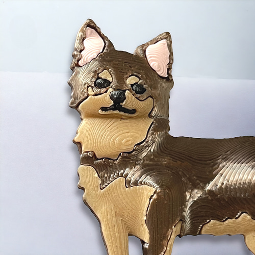 ヴィンテージtrifari チワワ ゴールドメタルブローチ 犬 dog Trifari