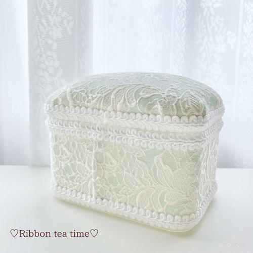 ヴィンテージケーキ保存容器 ミントグリーン ♡newカラー♡蓋ふっくら♡エレガントな収納BOX♡ミントグリーン