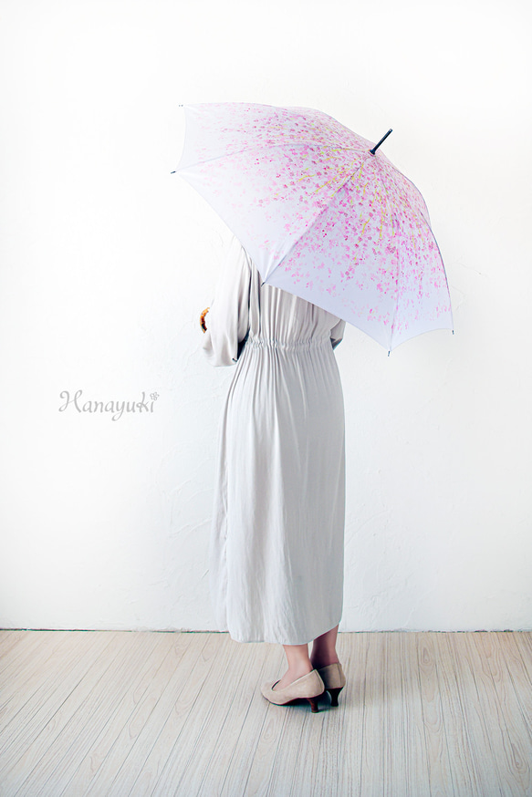 【盛開的傘】垂枝櫻花 櫻花粉色 【花雪原創】防水 第6張的照片