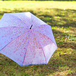 【盛開的傘】垂枝櫻花 櫻花粉色 【花雪原創】防水 第4張的照片