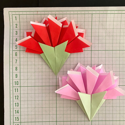 カーネーション 折り紙 春壁面 入園 入学 卒園 卒業式 父の日 母の日