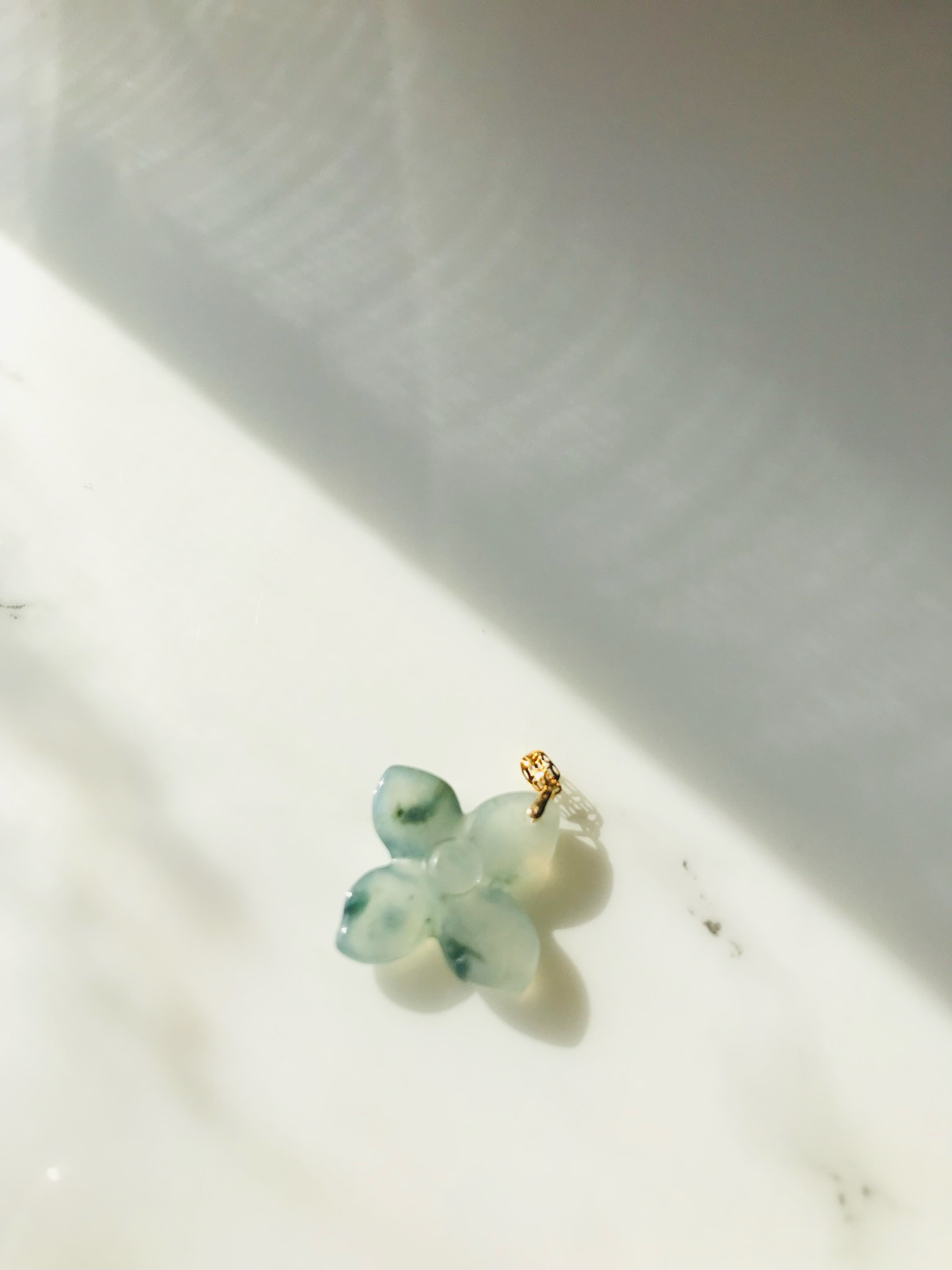 [P110-987] ジェイド　JADE  ヒスイ　ペンダント　ミャンマー産　彫刻　s925　アイス　グリーン　石花