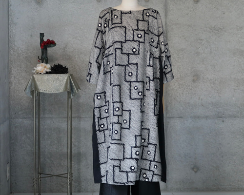 着物リメイクワンピース♪94♪総絞り♪122cm 絞りのワンピース