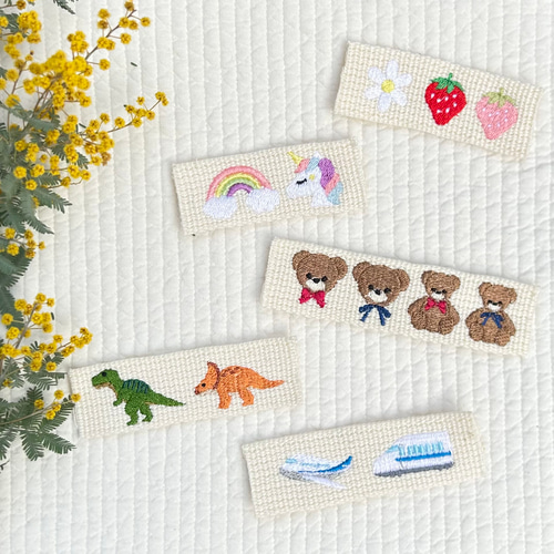 お気に入りのワンポイント刺繍入りネームタグ お名前タグ その他入園