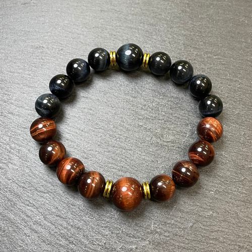 タイガーアイ ブルー × レッド タイガーアイ ブレスレット 天然石 ブレスレット