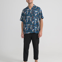 TIKI LOUNGE アロハシャツ ROYALBLUE ALOHA SHIRT GUMMY 沖縄　かりゆし 1枚目の画像