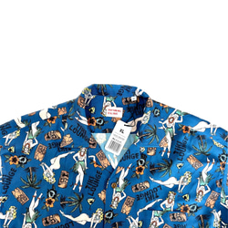 TIKI LOUNGE アロハシャツ ROYALBLUE ALOHA SHIRT GUMMY 沖縄　かりゆし 6枚目の画像