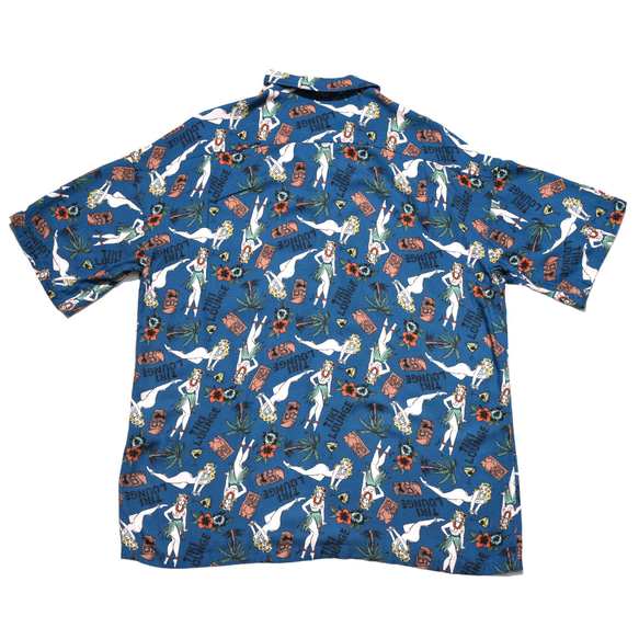 TIKI LOUNGE アロハシャツ ROYALBLUE ALOHA SHIRT GUMMY 沖縄　かりゆし 7枚目の画像