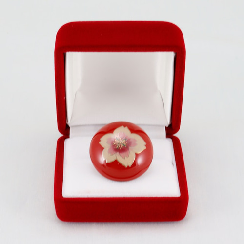 伝統工芸 輪島塗 ピンアクセサリー「朱塗～桜蒔絵」 【150】 その他