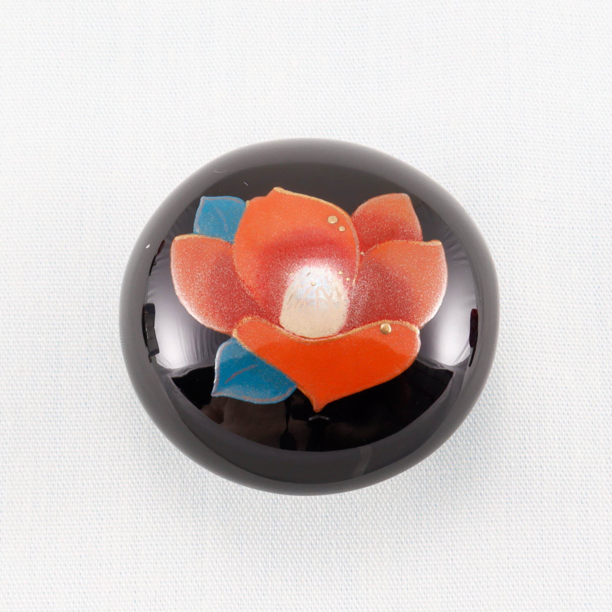 伝統工芸 輪島塗 アクセサリー「黒塗～椿蒔絵」 【152】 その他