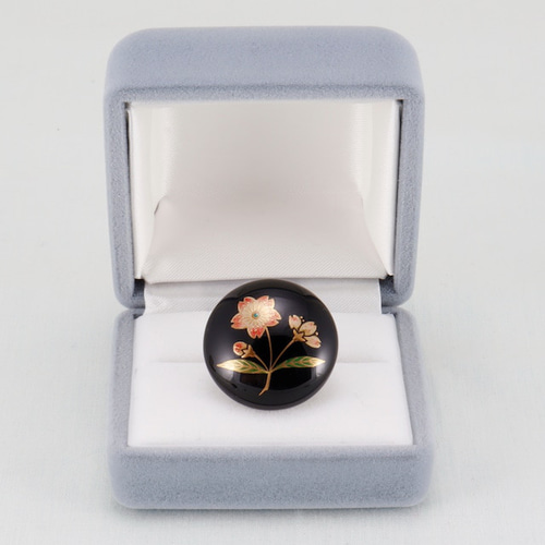 伝統工芸 輪島塗 ピンアクセサリー「黒塗～桜蒔絵」 【155-1】 その他
