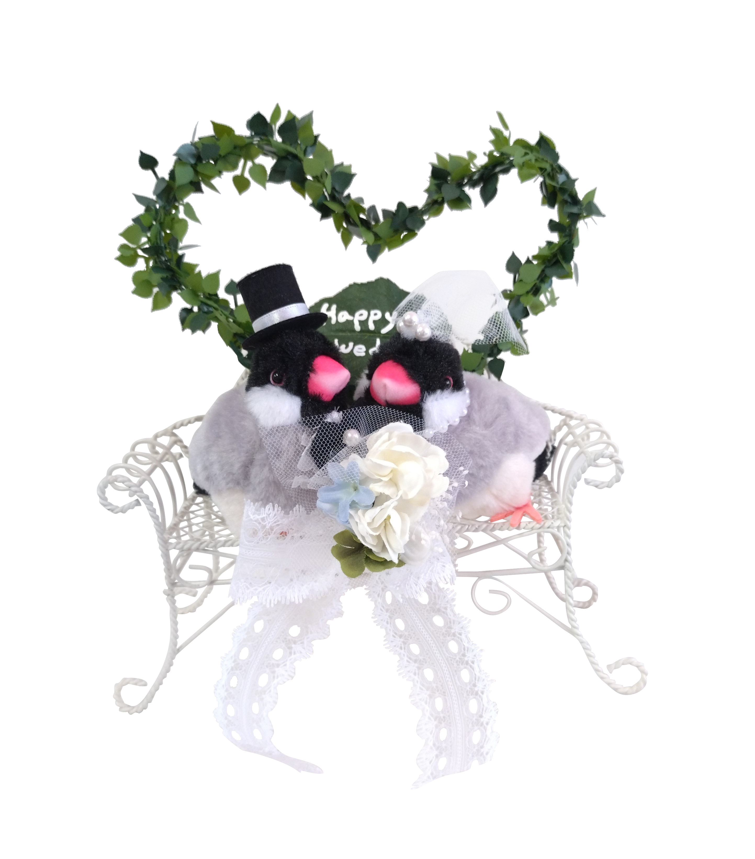✨コンコンブル　乾杯文鳥　結婚式　ウェルカムドール　ウェルカムスペース　鳥